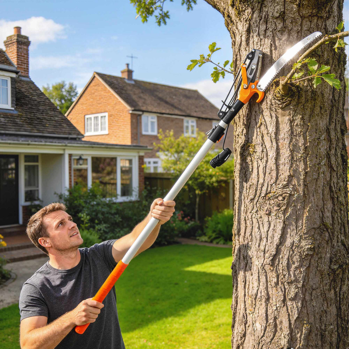 Telescopic Tree Pruner Saw, 135-199 cm, 65Mn Steel Blade