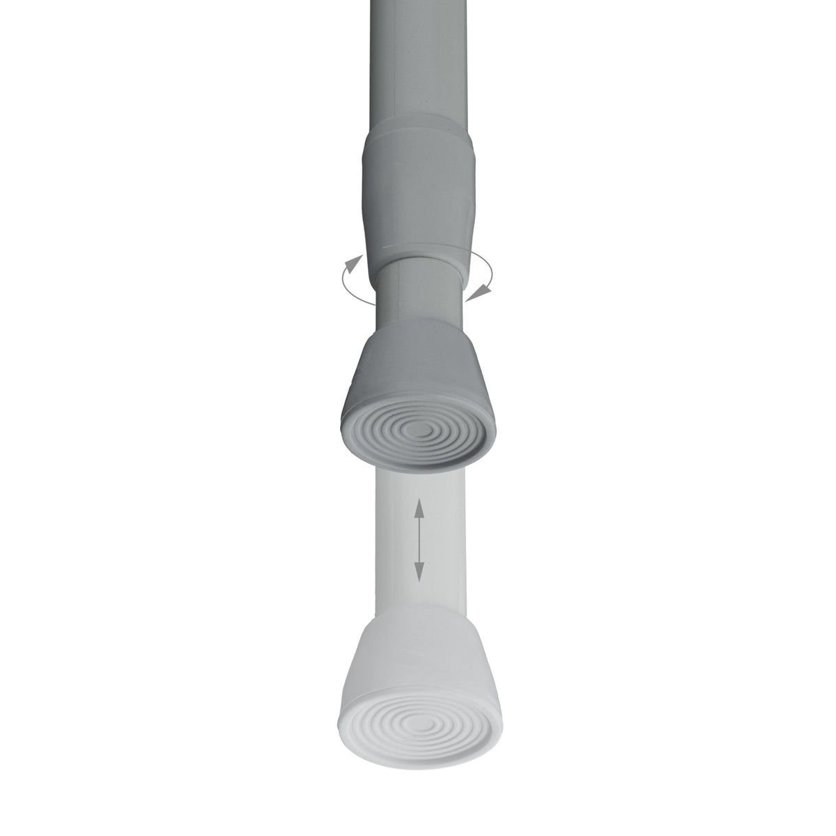 Telescopic bar in stainless steel, gray