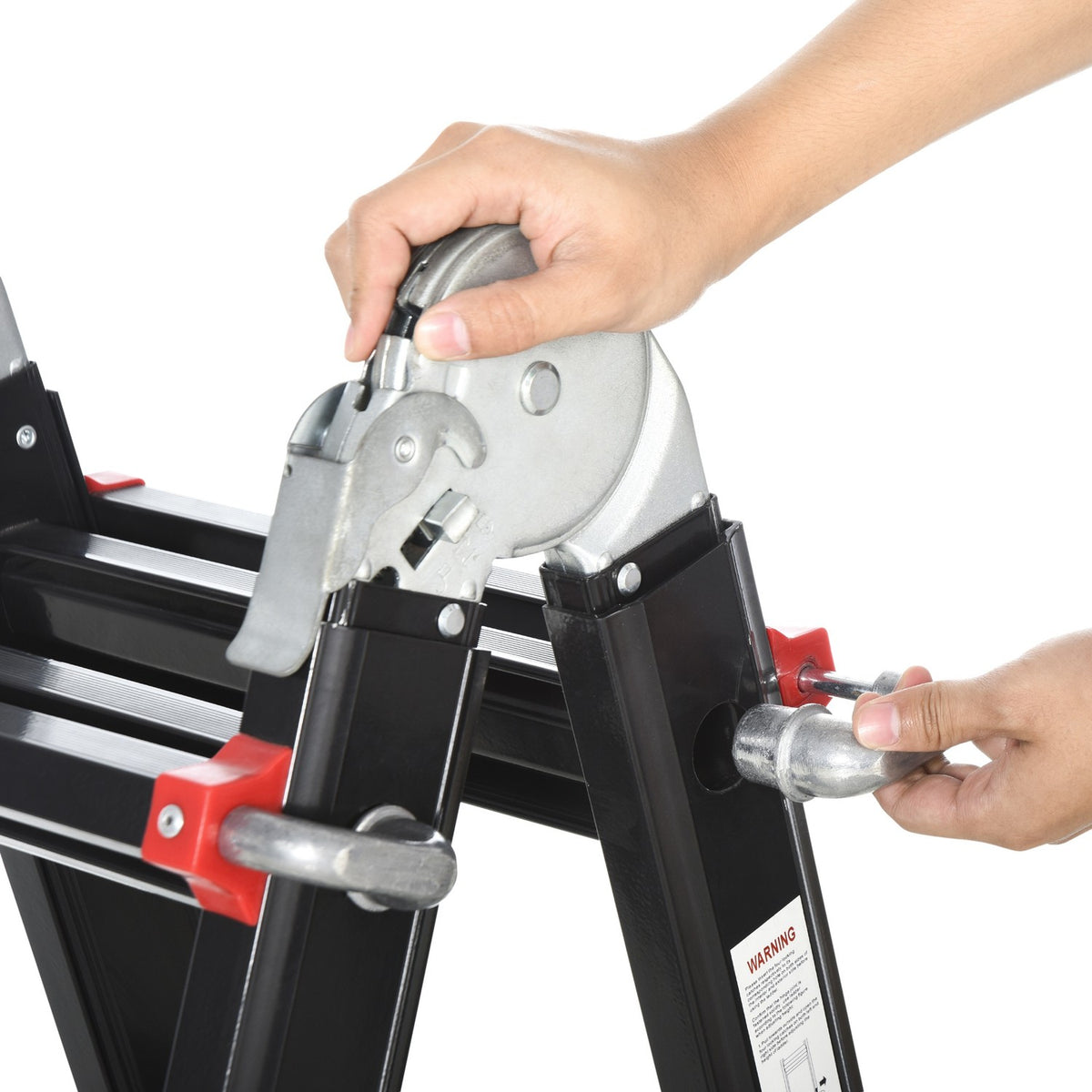 Telescopic ladder, folding ladder, 4 m aluminum ladder, non-slip aluminum ladder, A-frame telescopic extension ladder, load capacity up to 150 kg