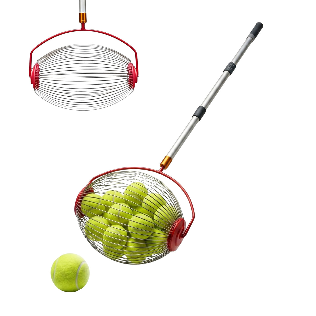 Tennis Ball Retriever Roller, Metal No-Bend Pickup