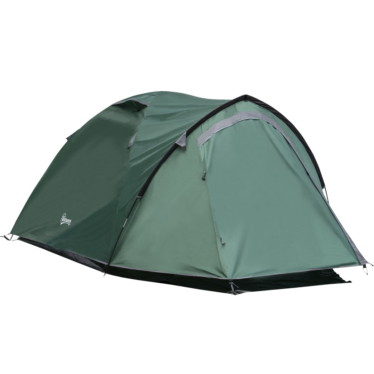 Tent for 2 people 190T camping tent with pegs dome tent fiberglass polyester gray 325 x 183 x 130 cm