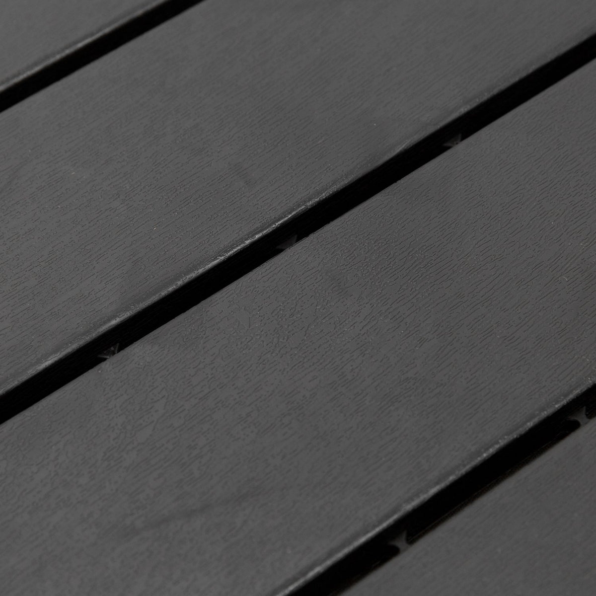Terrace Tiles Set Of 9 Balcony Tiles, Click Tiles For Patio & Garden, Plastic, Black, 30X30Cm