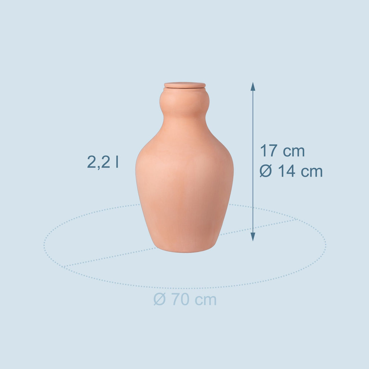 Terracotta Olla, 2.2L Clay Water Reservoir