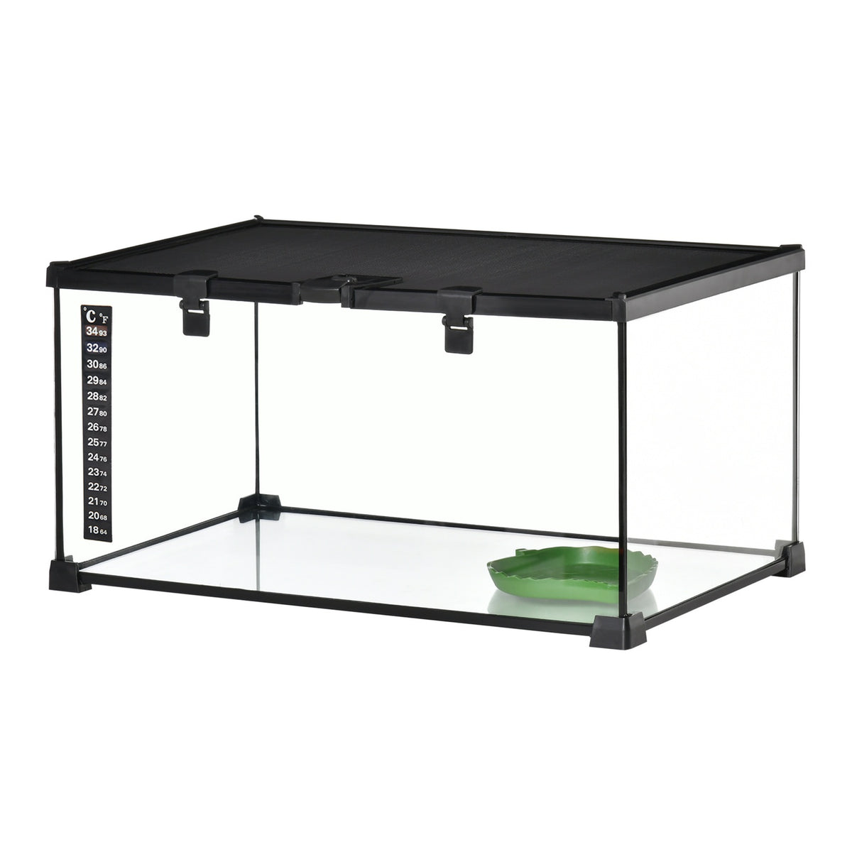 Terrarium For Reptiles Reptile Feeding Box Glass Terrarium Amphibians Arachnids With Thermometer Reptile Breeding Box 50 X 30 X 25 Cm