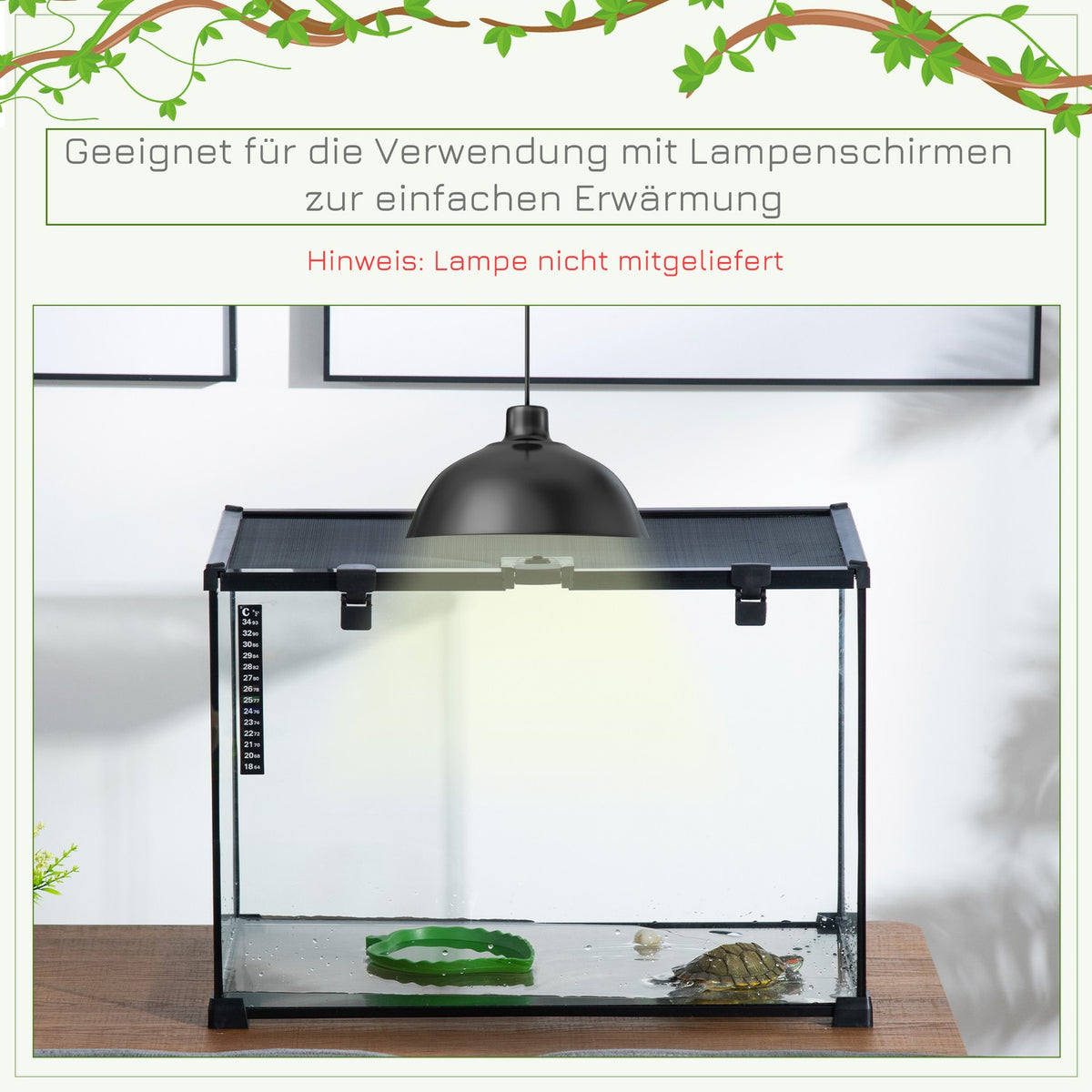 Terrarium For Reptiles Reptile Feeding Box Glass Terrarium Amphibians Arachnids With Thermometer Reptile Breeding Box Metal 50 X 30 X 35 Cm