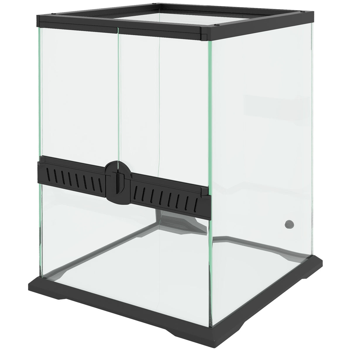 Terrarium Reptile Feeding Box Anti-Escape Ventilation 120L Glass Terrarium Cable Management Amphibians Spider Metal Black 45X45X60Cm