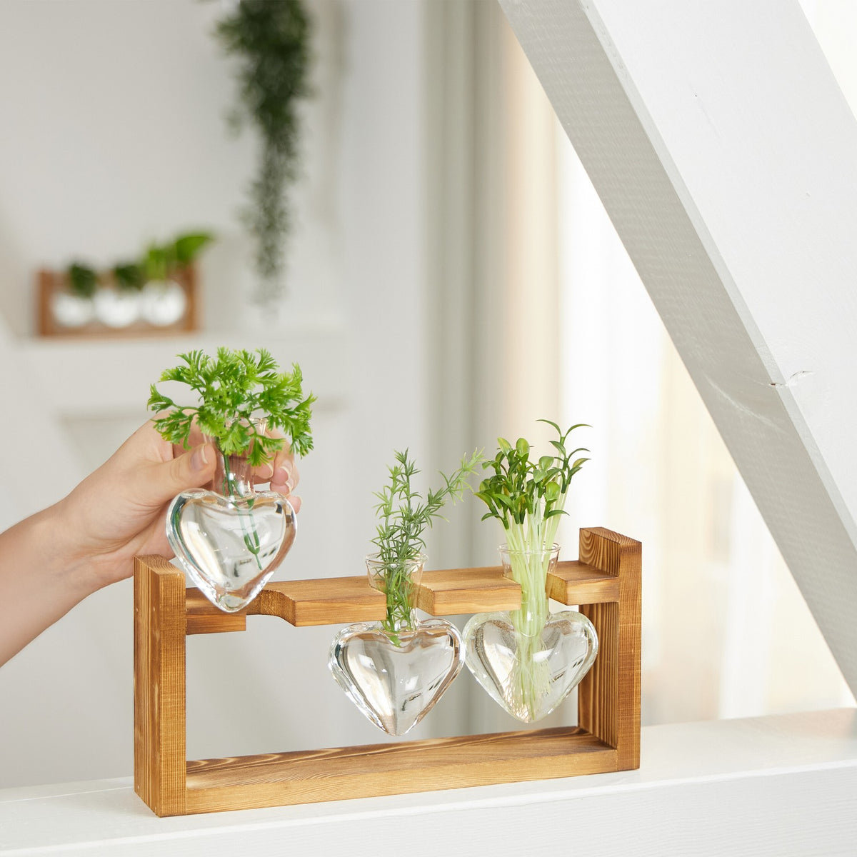 Test tube vase with stand