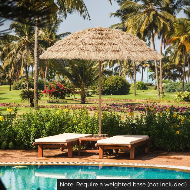 Thatched Tiki Umbrella 196 cm, Tilt, Waterproof Canopy