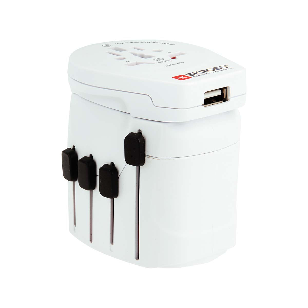 The powerful 3-pin world travel adapter for travelers from all over the world with USB port