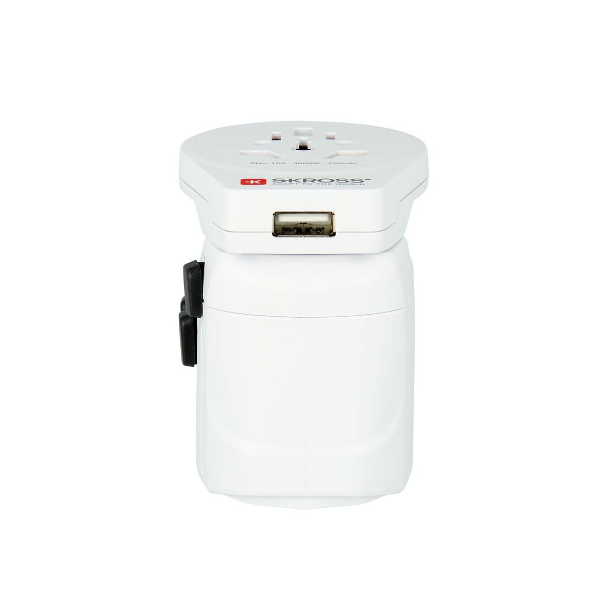 The powerful 3-pin world travel adapter for travelers from all over the world with USB port