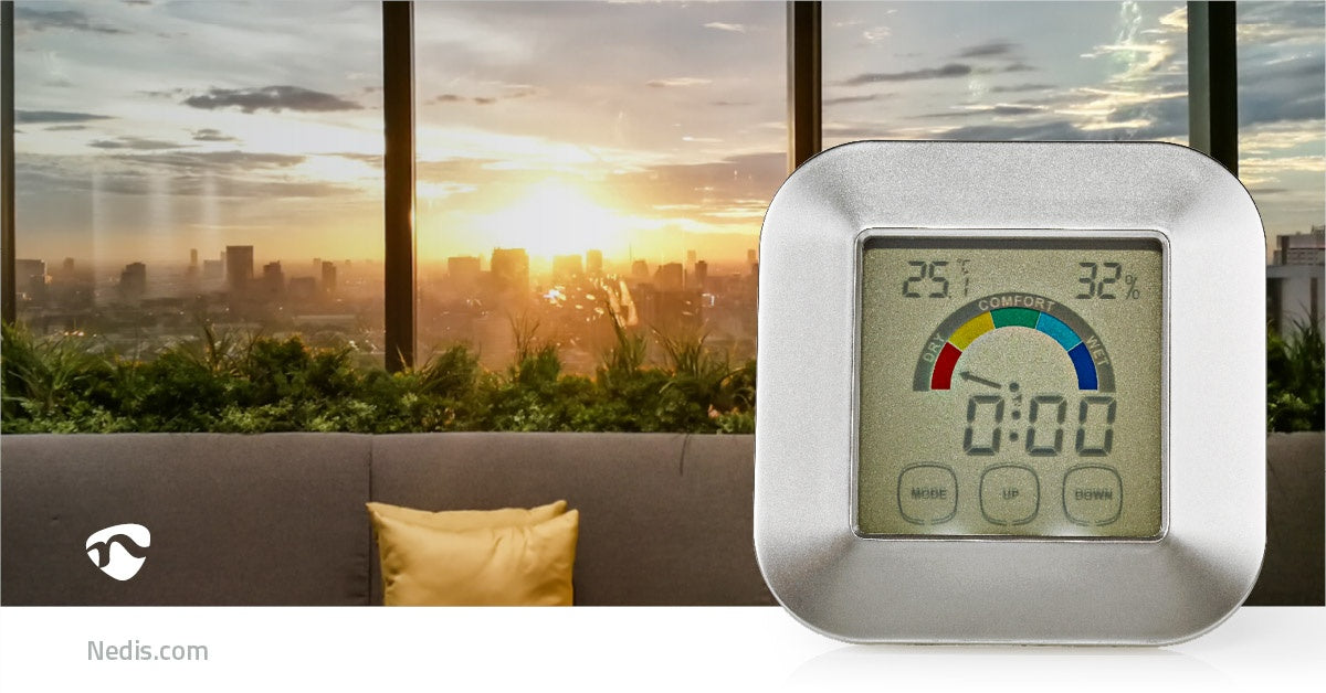 Thermometer | Silver / White | Plastic | Digital screen