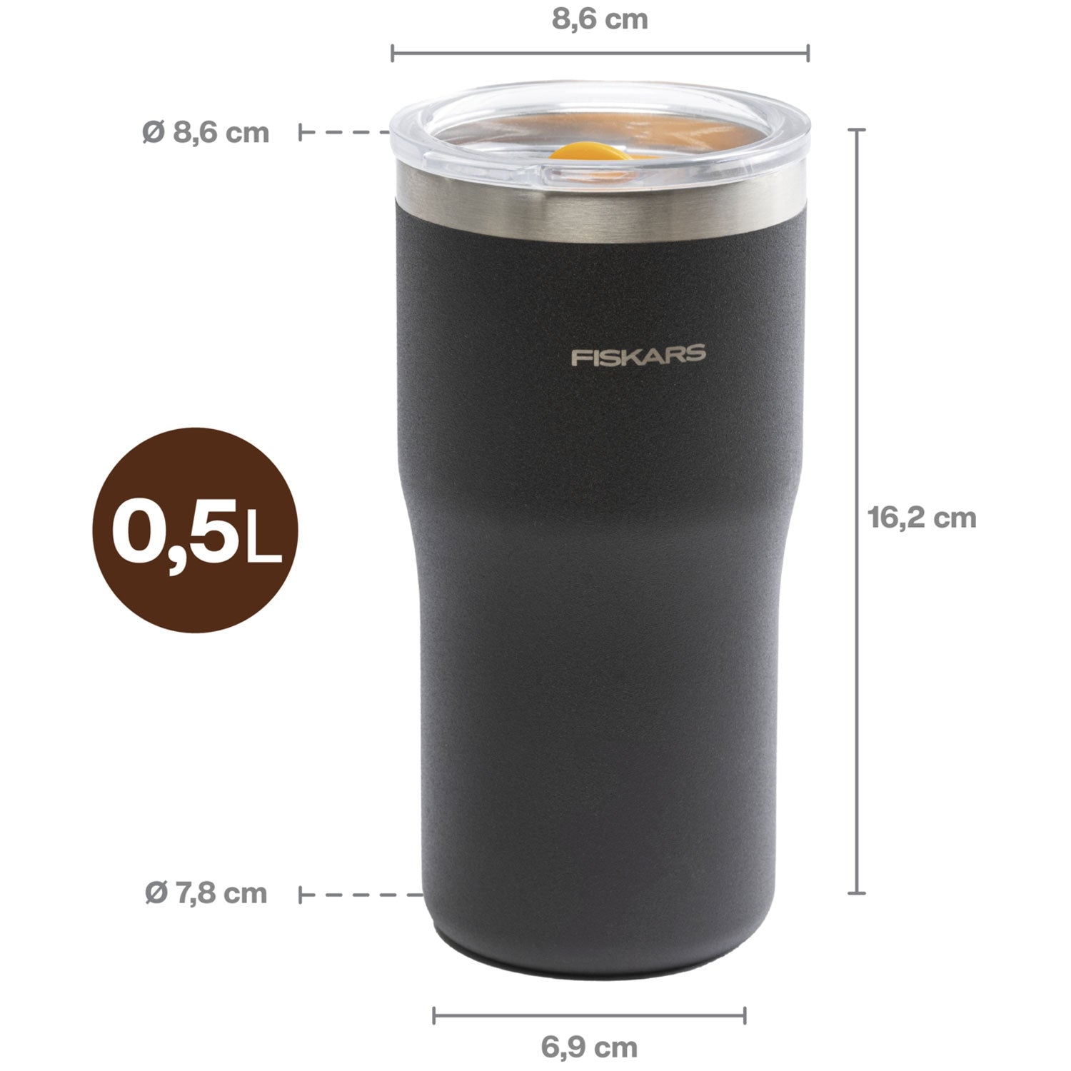 Thermos mug black 0.5 liter On-the-go mug