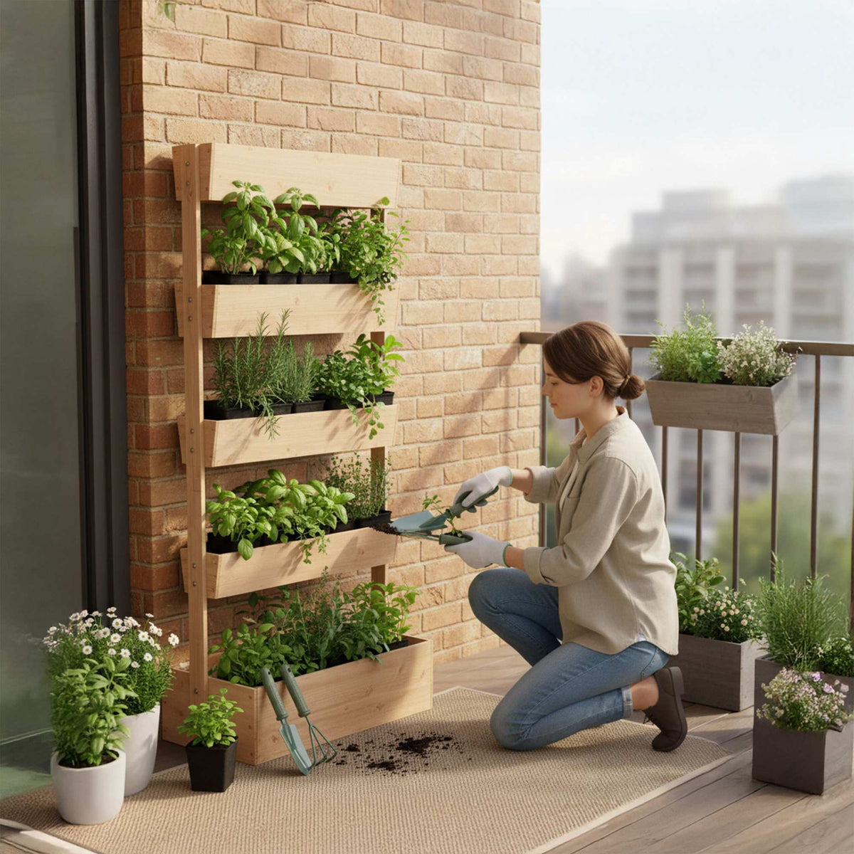 Tiered Planter with Boxes for Herbs & Vegetables