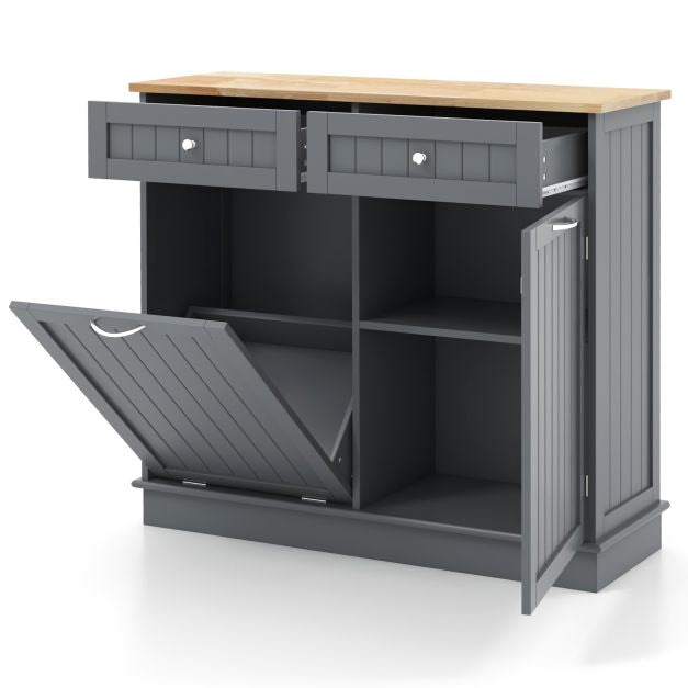 Tilt-Out Kitchen Trash Cabinet, Drawers, Adjustable Shelf