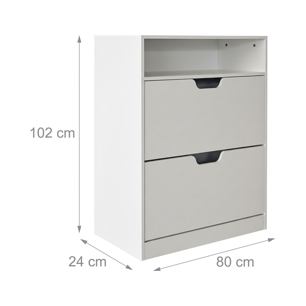Tilt-Out Shoe Cabinet with Open Shelf Storage