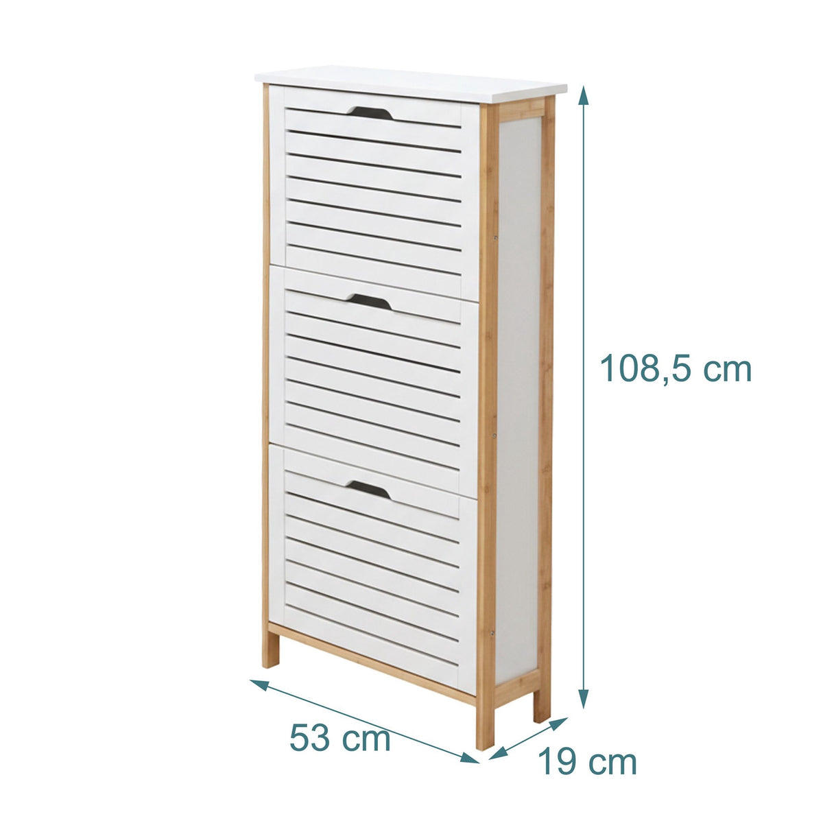 Tilting Bamboo & MDF Shoe Cabinet – Space-Saving Storage