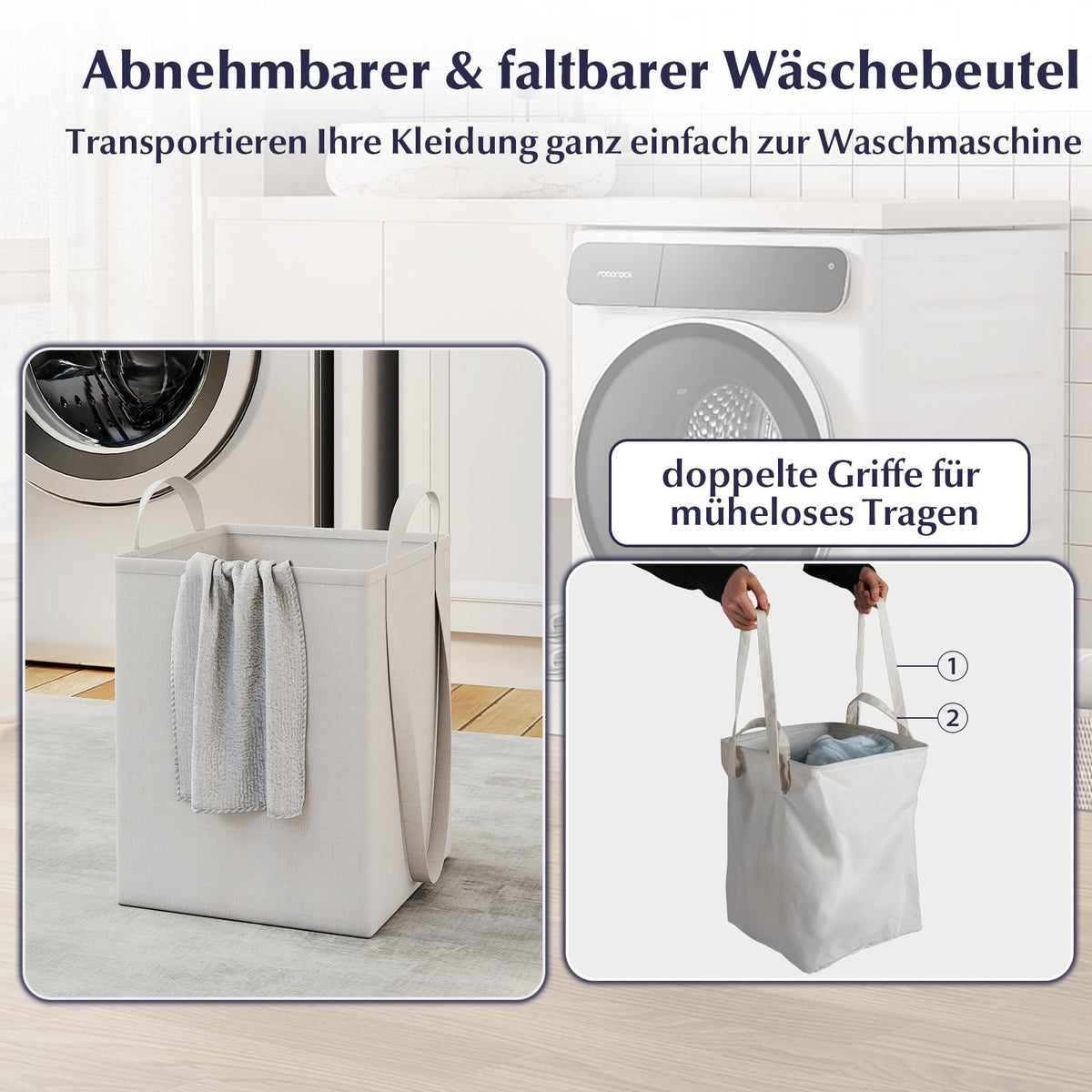Tilting Laundry Cabinet with Shelf & 2 Drawers, White