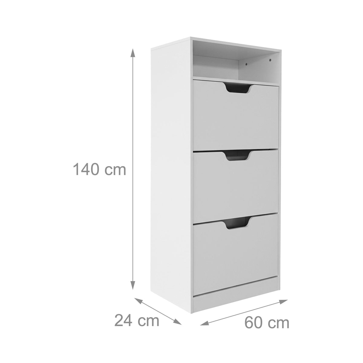 Tilting Shoe Cabinet with Adjustable Compartments