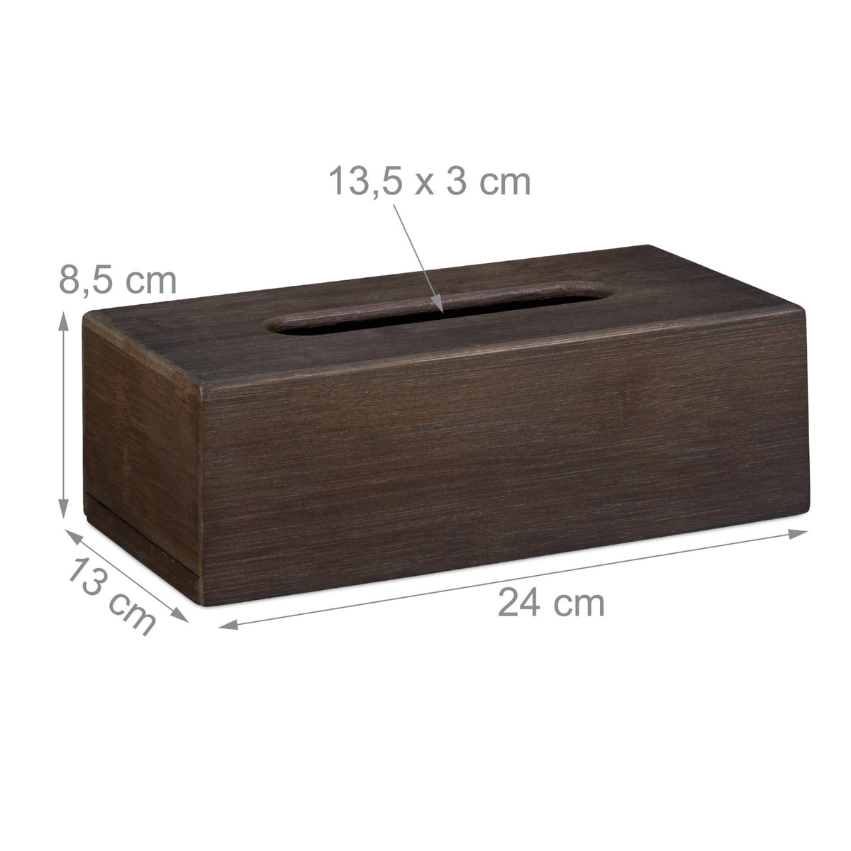 Tissue box in bamboo dark brown