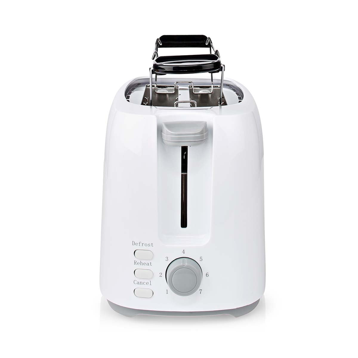 Toaster | 2 Slots | Browning levels: 7 | Defrost feature | Bun rack | White