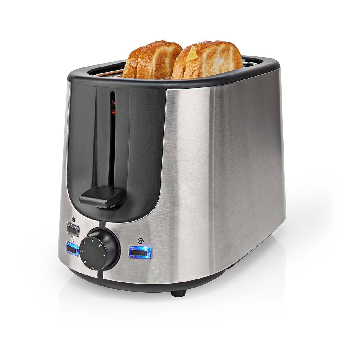 Toaster | Stainless Steel Series | 2 Discs | Degree of brownness: 7 | Defrost function | Bread shelf | Aluminum