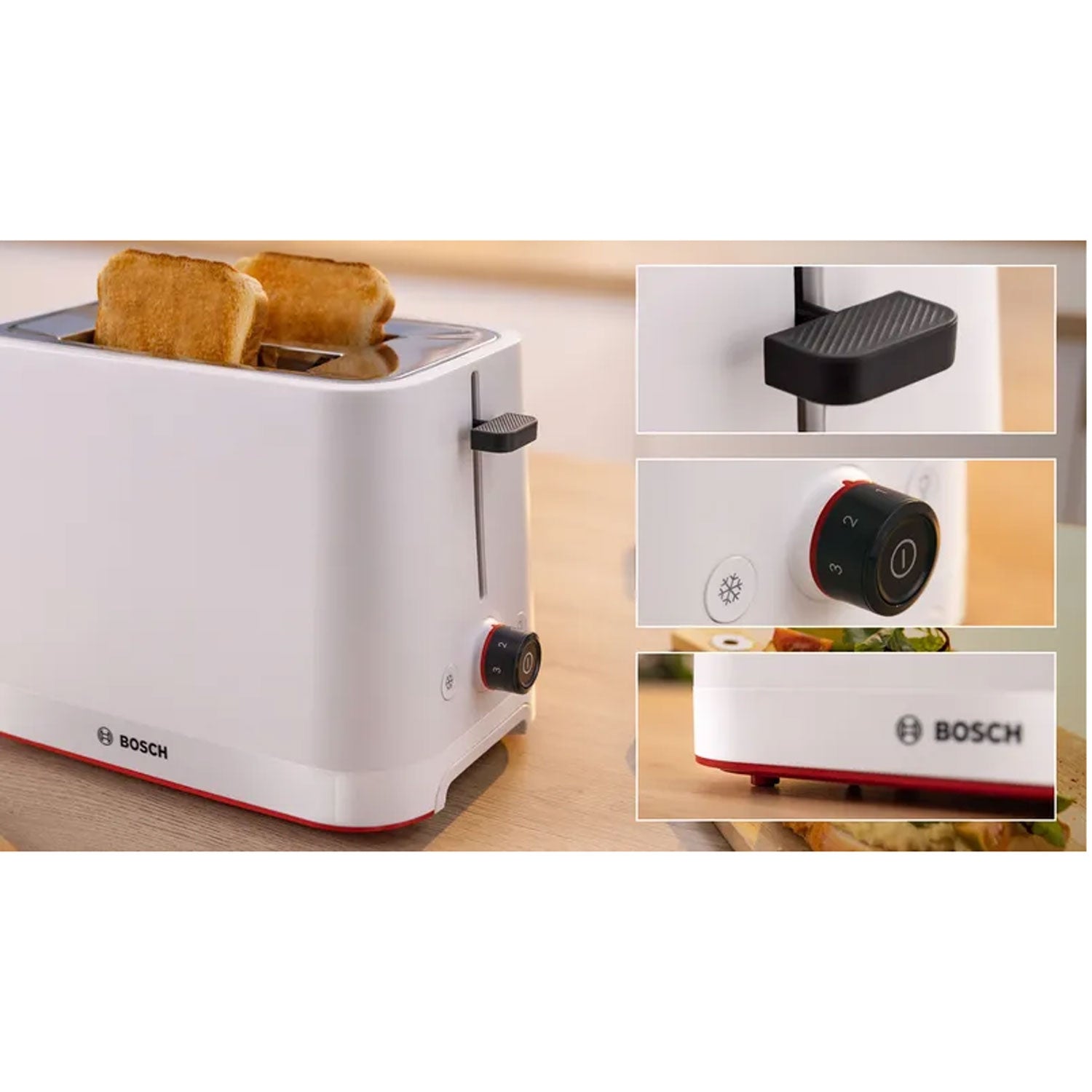 Toaster TAT3M121 White 950W Bagels Function.