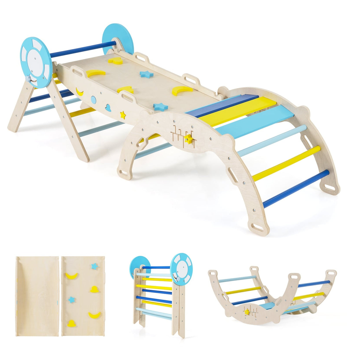 Toddler Climbing Set with Slide, Arch, and Blocks