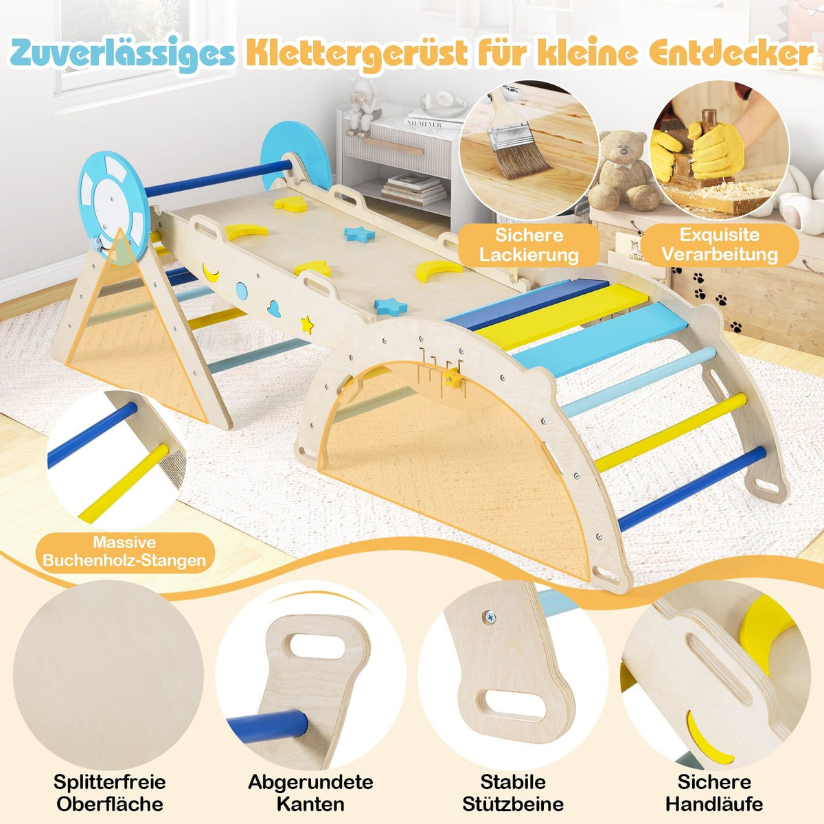 Toddler Climbing Set with Slide, Arch, and Blocks