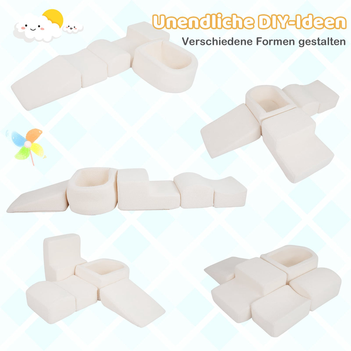 Toddler Foam Playset with Ball Pit & Sherpa Covers