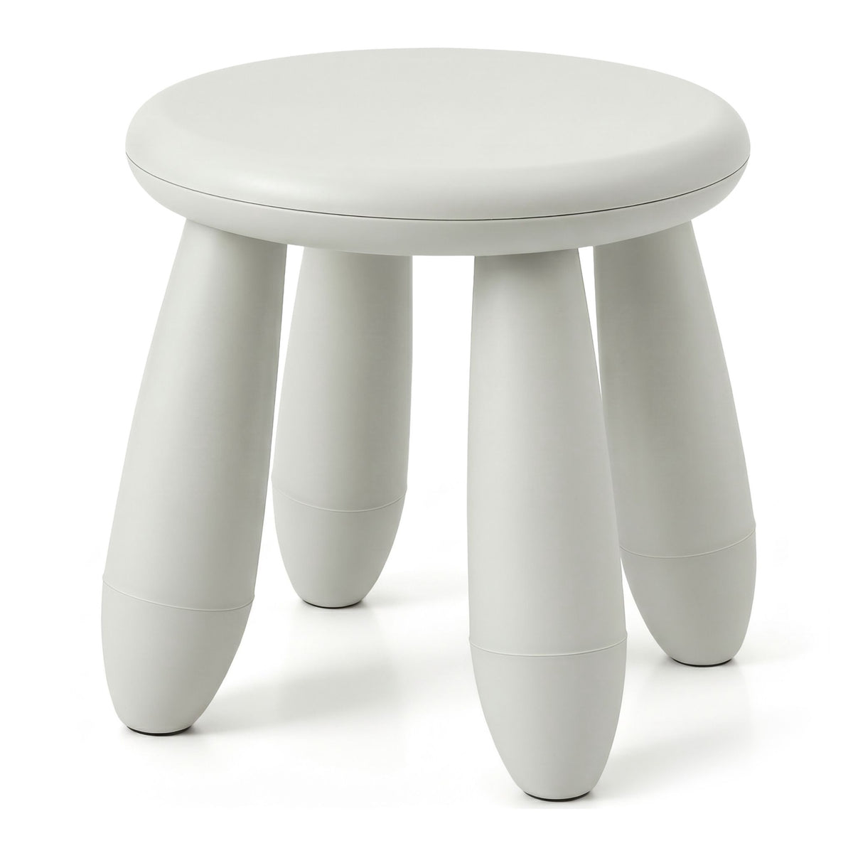 Toddler Stool, White Plastic, 26x28 cm