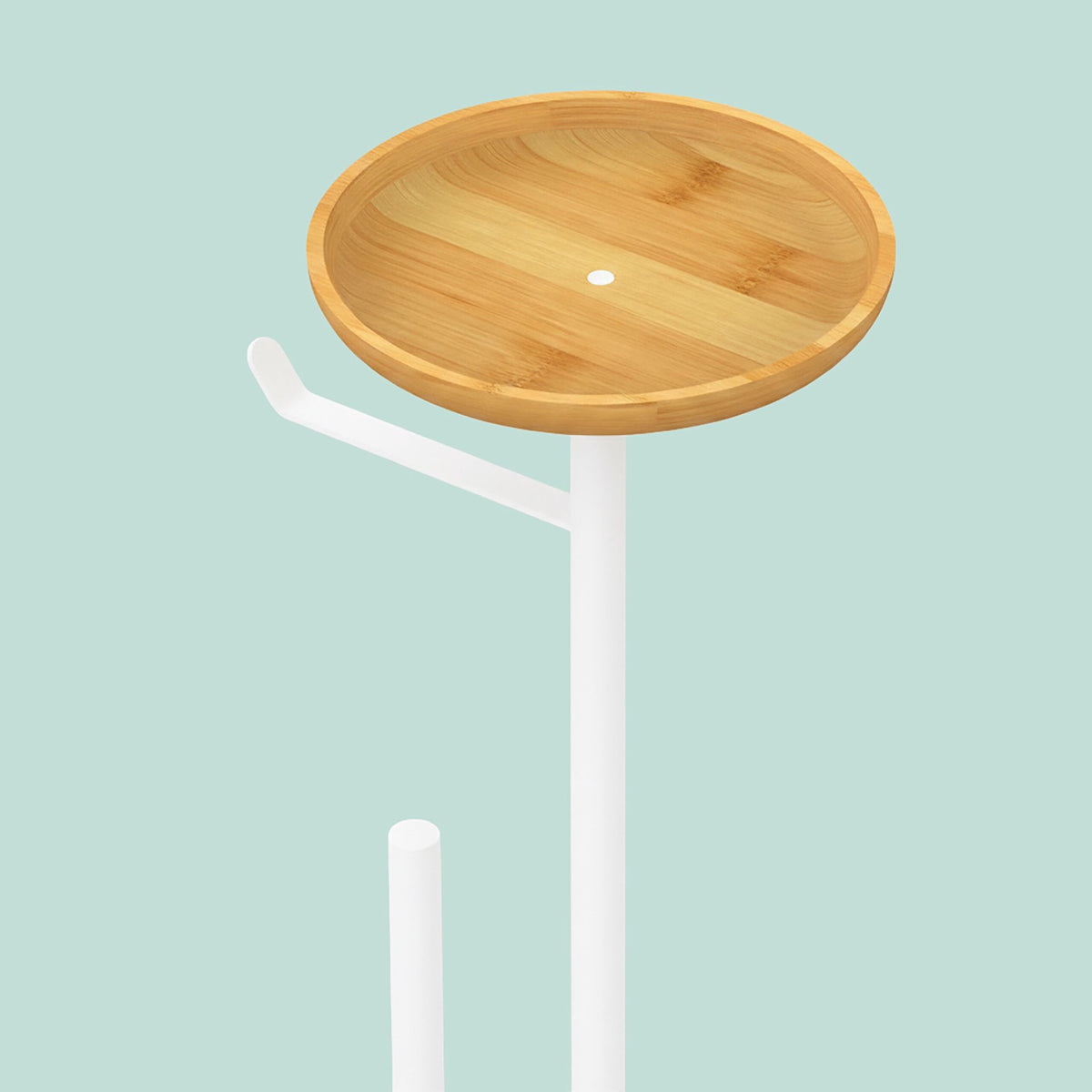 Toilet Paper Holder with Shelf, Bamboo and Metal