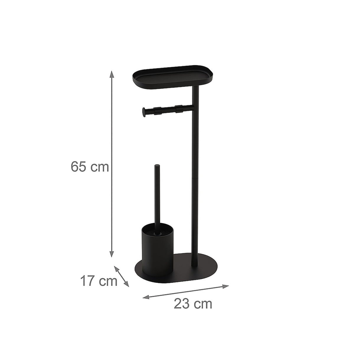 Toilet Paper Holder with Shelf and Brush