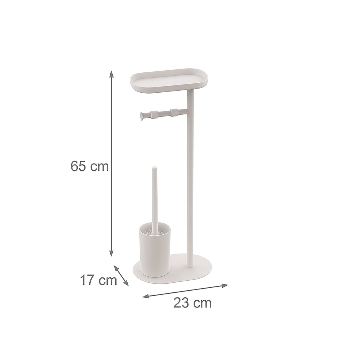 Toilet Paper Holder with Shelf and Brush