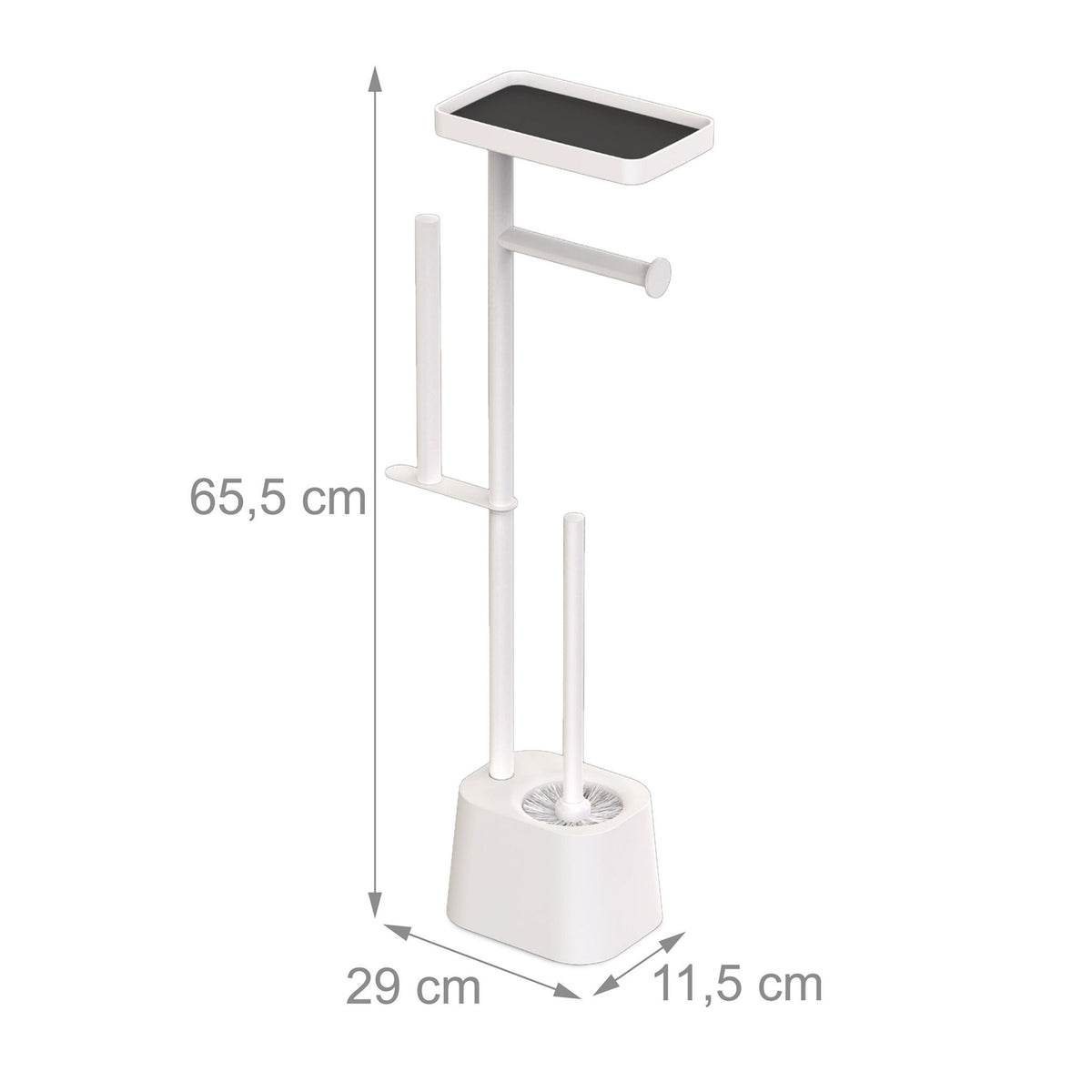 Toilet Paper Holder with Shelf and Brush – Metal