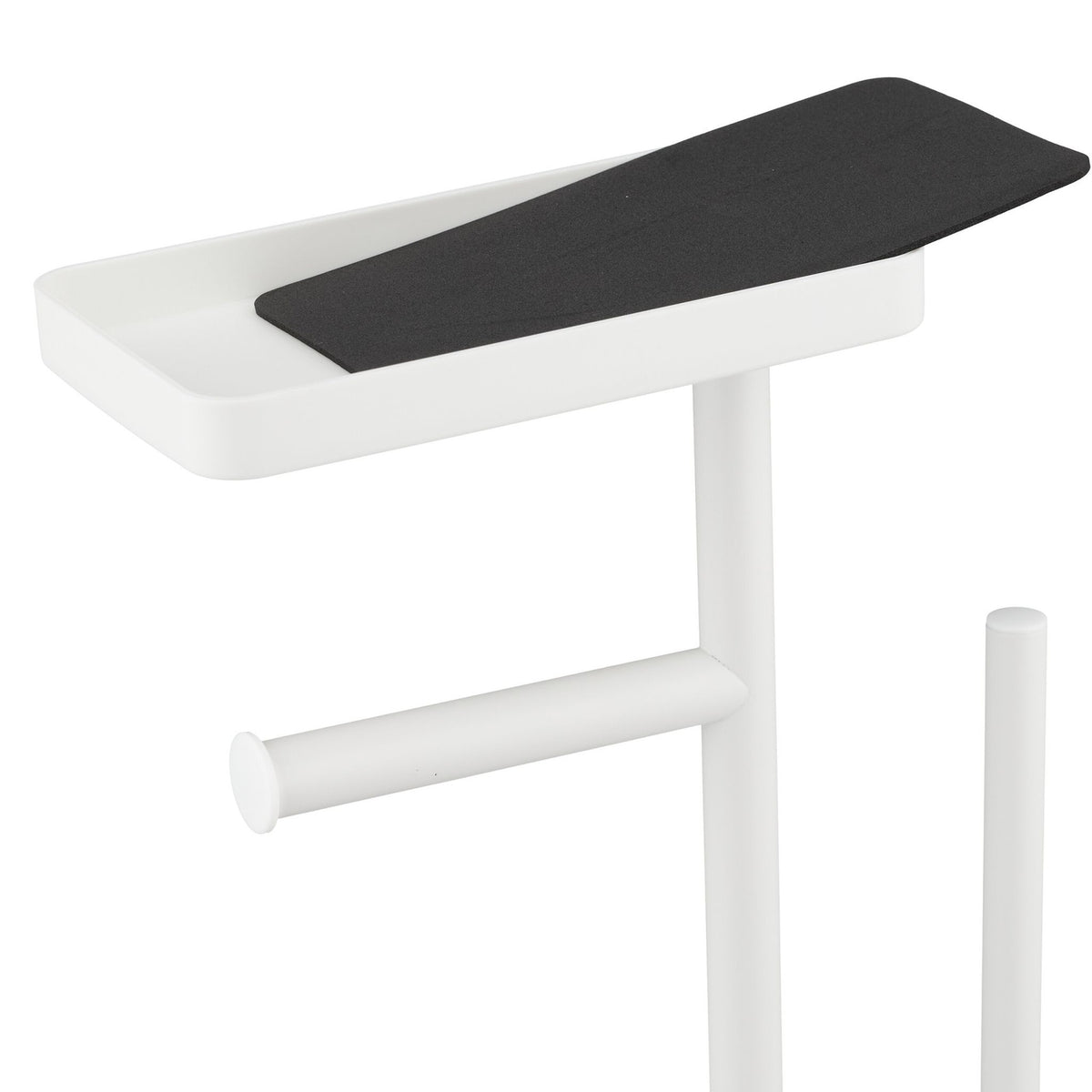 Toilet Paper Holder with Shelf and Brush – Metal