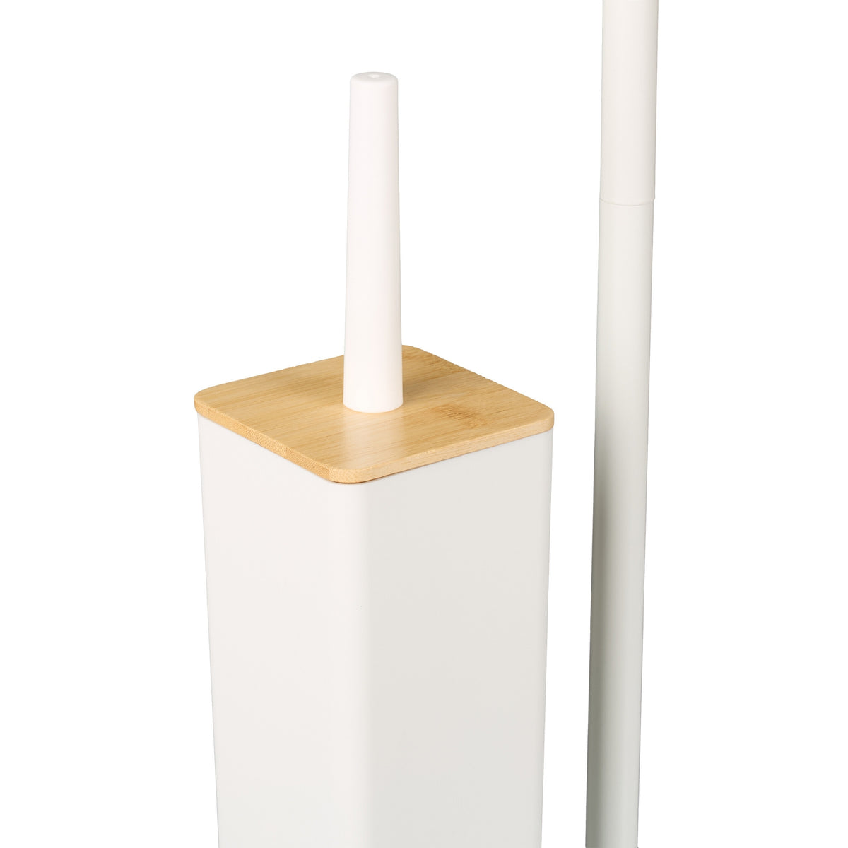Toilet Roll Holder & Brush Set, Bamboo & Steel