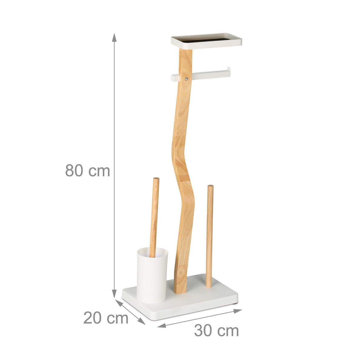 Toilet Roll Holder and Brush Set with Shelf