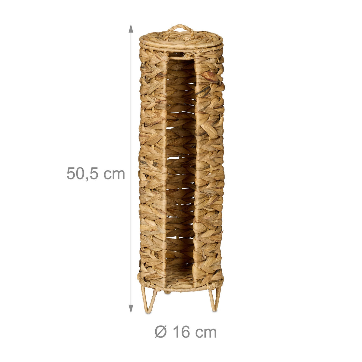 Toilet Roll Holder for 4 Rolls, Water Hyacinth Woven