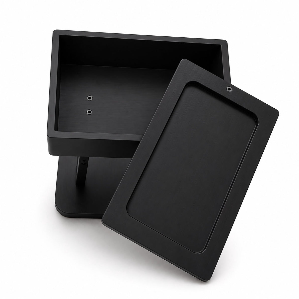 Toilet Roll Holder with Storage Shelf – Black Bamboo