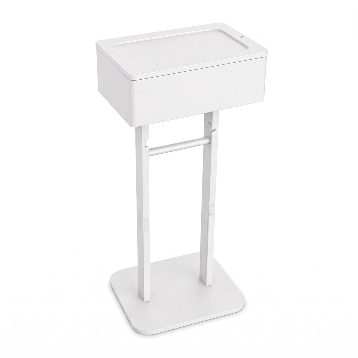 Toilet Roll Holder with Storage Shelf – White, Bamboo