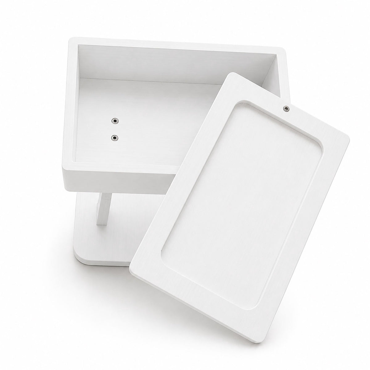 Toilet Roll Holder with Storage Shelf – White, Bamboo