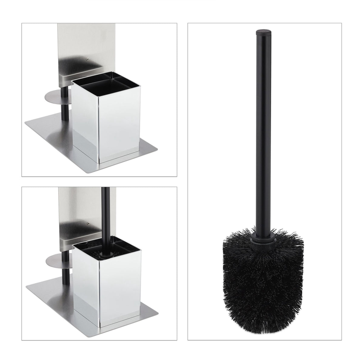 Toilet Set with Tray in Matt Black