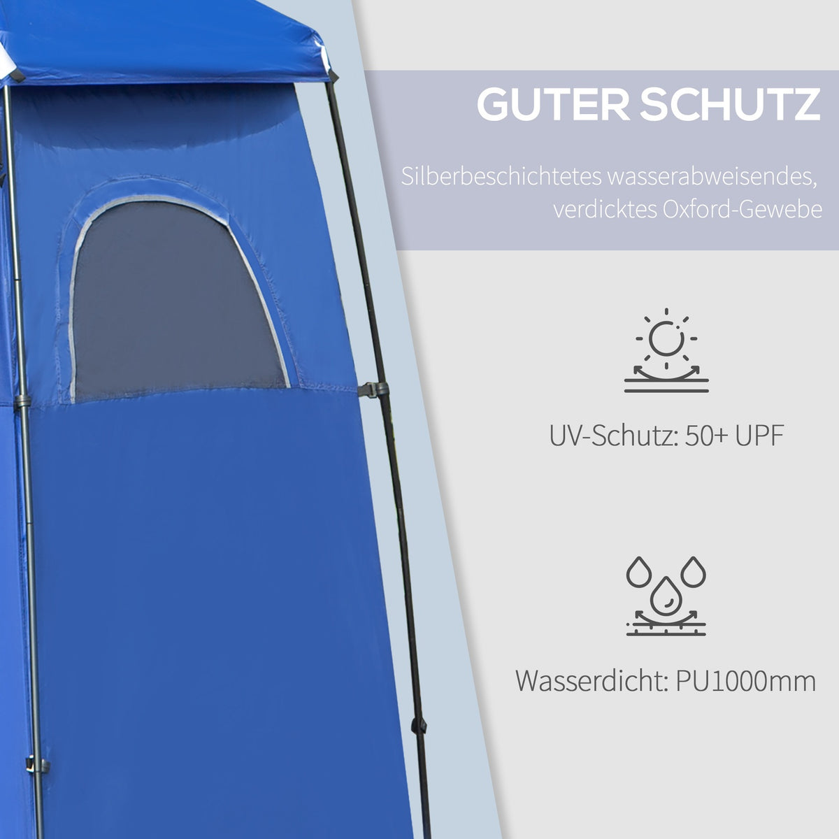 Toilet Tent Mobile Shower Tent 1-2 Person Changing Tent Bag Upf50+ 167X167X218Cm
