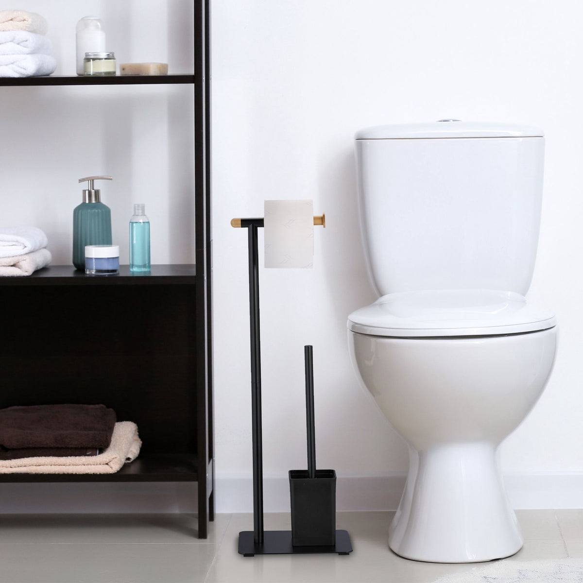 Toilet chair in bamboo and stainless steel