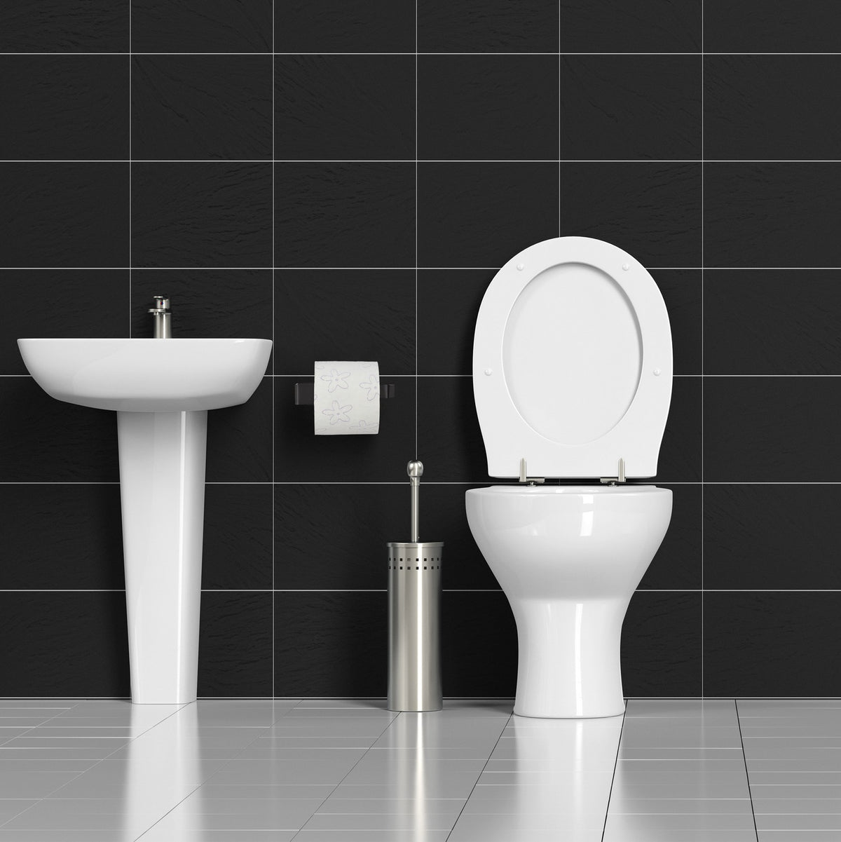 Toilet paper holder in black