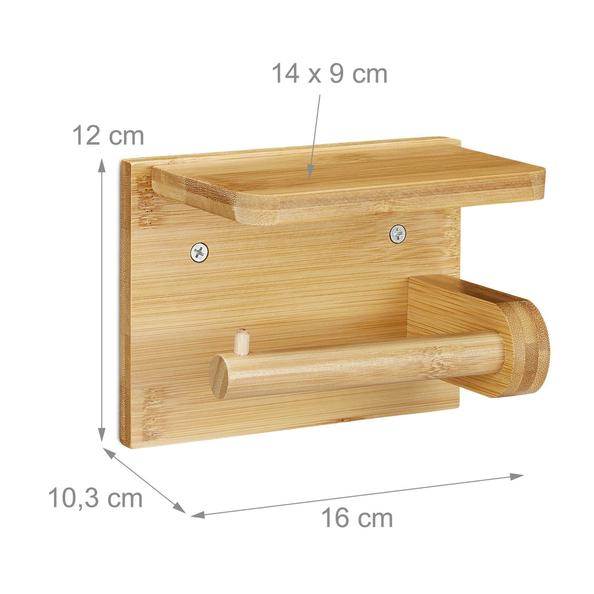 Toilet paper holder with shelf