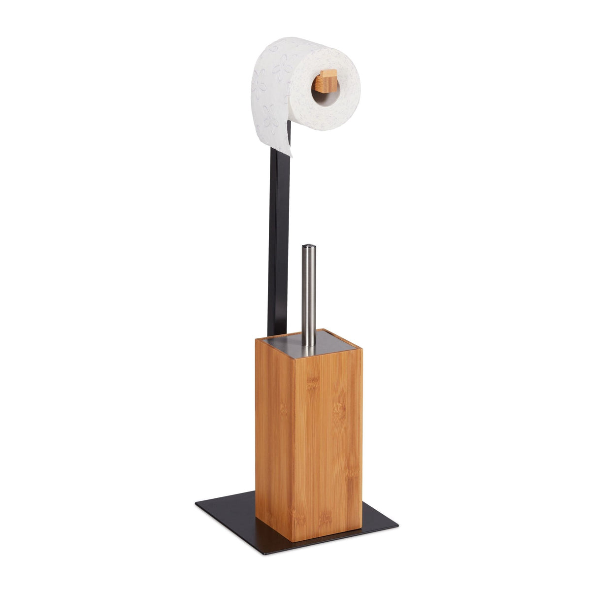 Toilet set bamboo &amp; metal