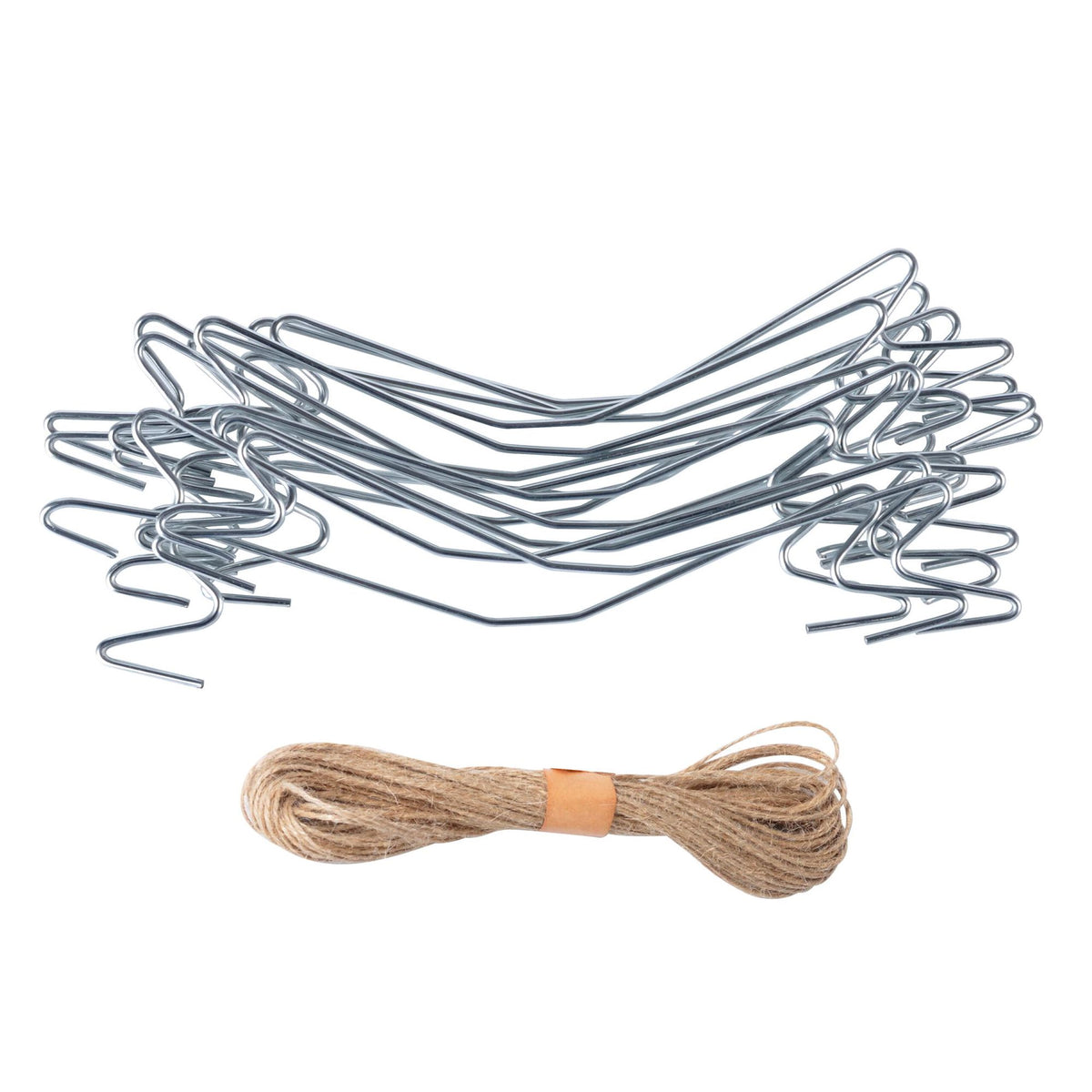 Tomato Plant Hooks with Jute Cord, Set of 15