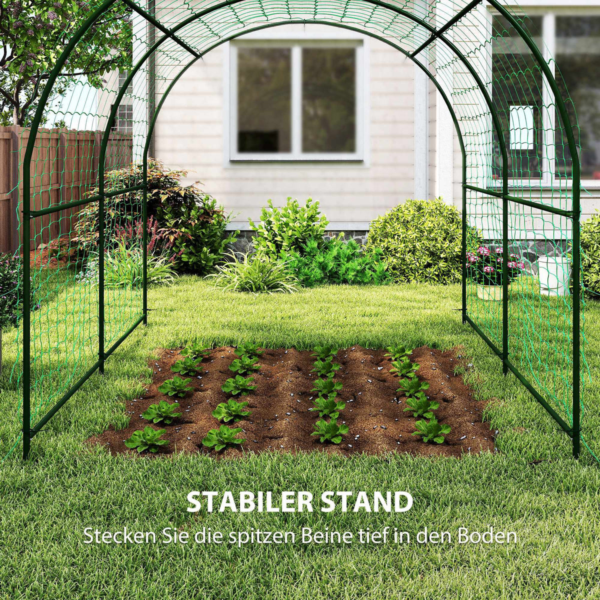 Tomato Trellis Arch, Steel, 216 cm, Dark Green