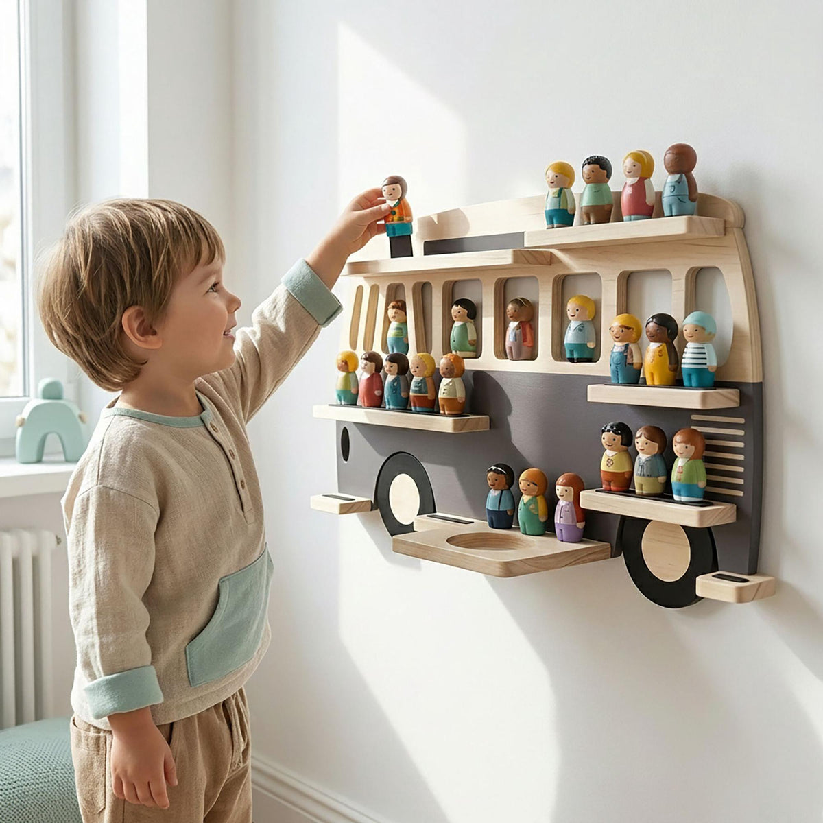 Tonie Shelf with Magnetic Strips, Holds 25 Figures